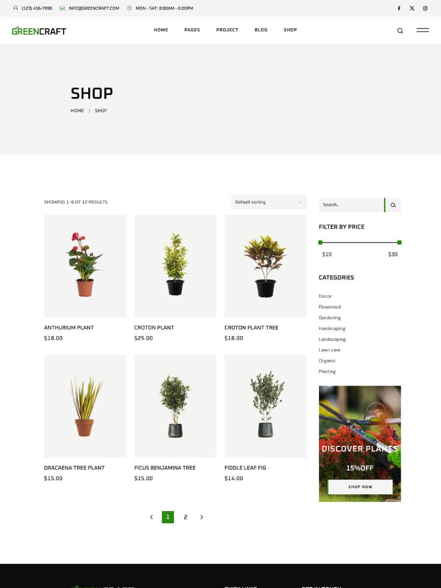 Greencraft Shop Page